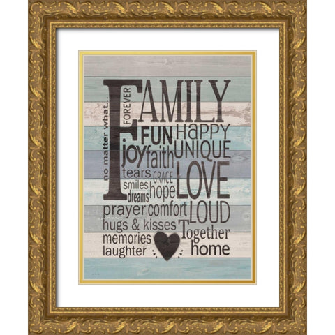 Family Gold Ornate Wood Framed Art Print with Double Matting by Moulton, Jo
