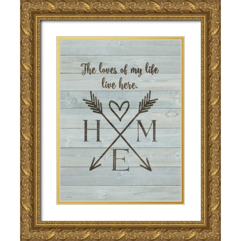 Home Gold Ornate Wood Framed Art Print with Double Matting by Moulton, Jo