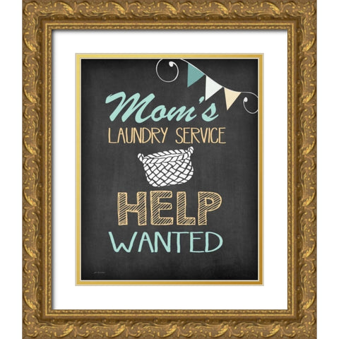 Moms Laundry Gold Ornate Wood Framed Art Print with Double Matting by Moulton, Jo