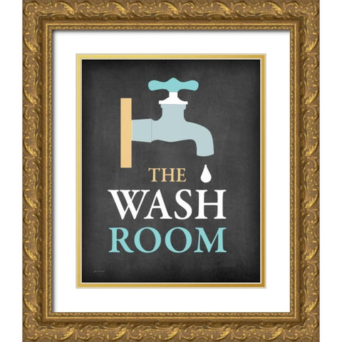 The Wash Room Gold Ornate Wood Framed Art Print with Double Matting by Moulton, Jo