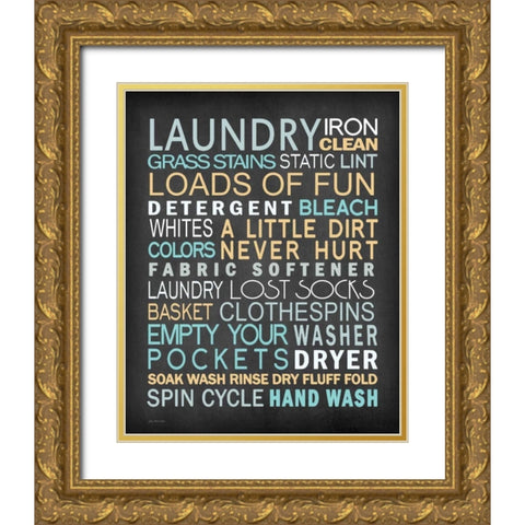 Laundry List Gold Ornate Wood Framed Art Print with Double Matting by Moulton, Jo