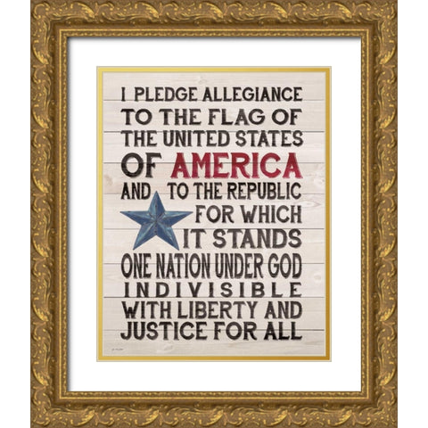 Pledge Gold Ornate Wood Framed Art Print with Double Matting by Moulton, Jo