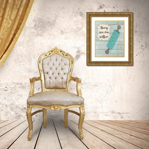 Rollin Gold Ornate Wood Framed Art Print with Double Matting by Moulton, Jo