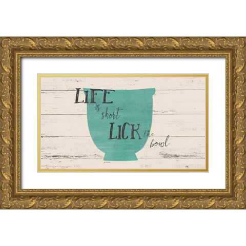 Lick the Bowl Gold Ornate Wood Framed Art Print with Double Matting by Moulton, Jo