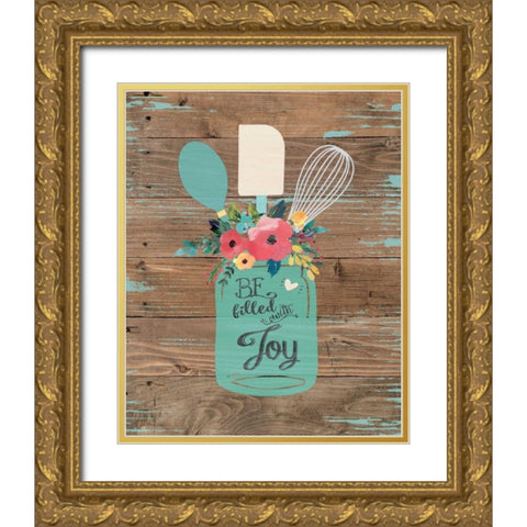 Filled With Joy Gold Ornate Wood Framed Art Print with Double Matting by Moulton, Jo