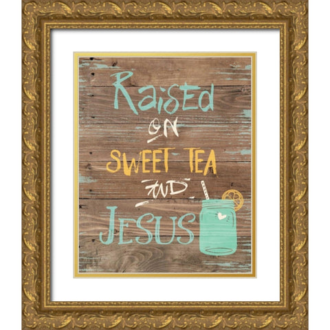 Tea and Jesus Gold Ornate Wood Framed Art Print with Double Matting by Moulton, Jo