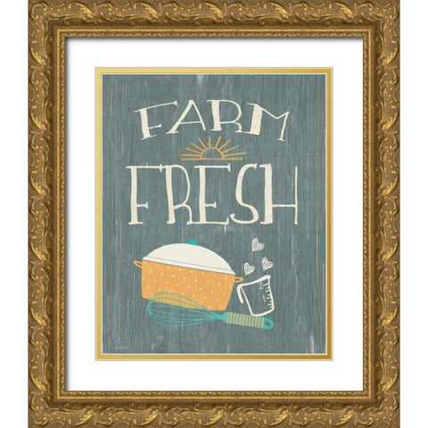 Farm Fresh Gold Ornate Wood Framed Art Print with Double Matting by Moulton, Jo
