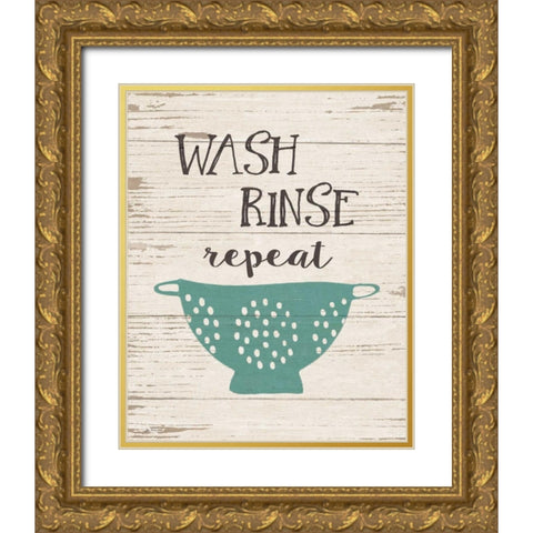 Repeat Gold Ornate Wood Framed Art Print with Double Matting by Moulton, Jo