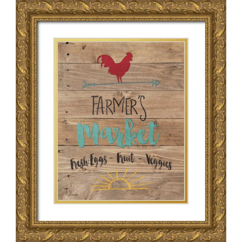 Farmers Market Gold Ornate Wood Framed Art Print with Double Matting by Moulton, Jo