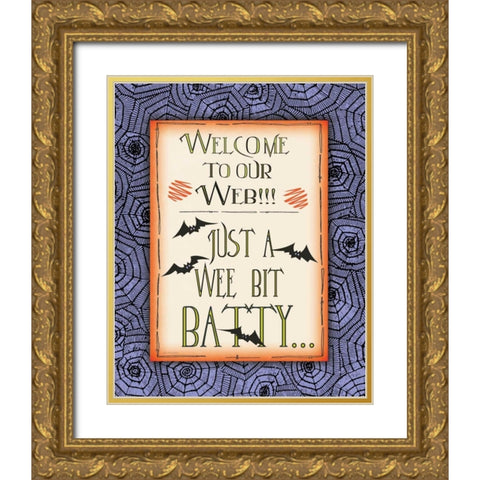 Batty Gold Ornate Wood Framed Art Print with Double Matting by Moulton, Jo