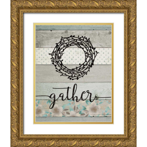 Gather Gold Ornate Wood Framed Art Print with Double Matting by Moulton, Jo