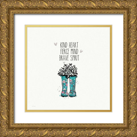 Kind heart Gold Ornate Wood Framed Art Print with Double Matting by Moulton, Jo