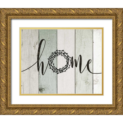 Home Rustic Wreath II Gold Ornate Wood Framed Art Print with Double Matting by Moulton, Jo