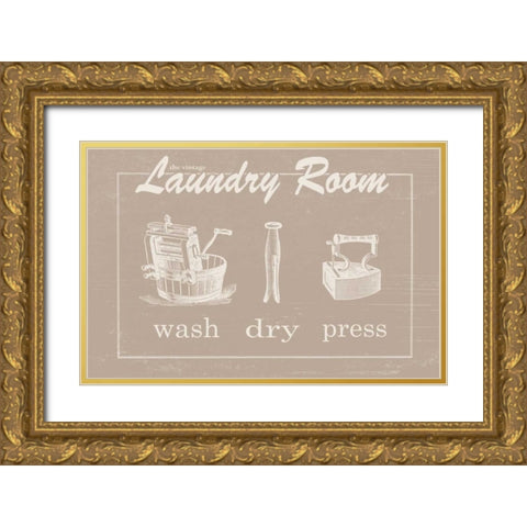 Vintage Laundry Gold Ornate Wood Framed Art Print with Double Matting by Moulton, Jo