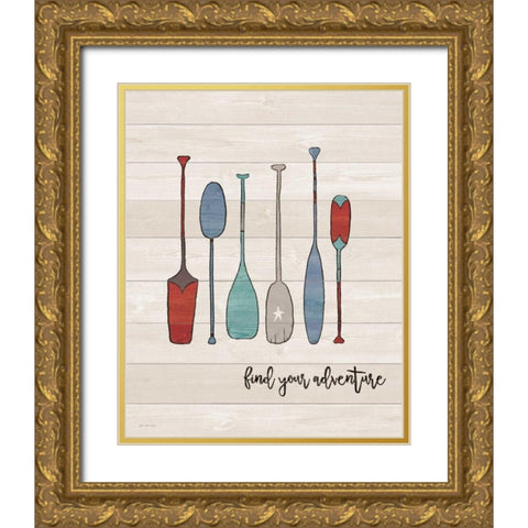 Find Your Adventure Gold Ornate Wood Framed Art Print with Double Matting by Moulton, Jo