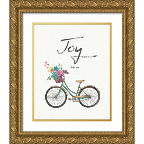Joy Gold Ornate Wood Framed Art Print with Double Matting by Moulton, Jo