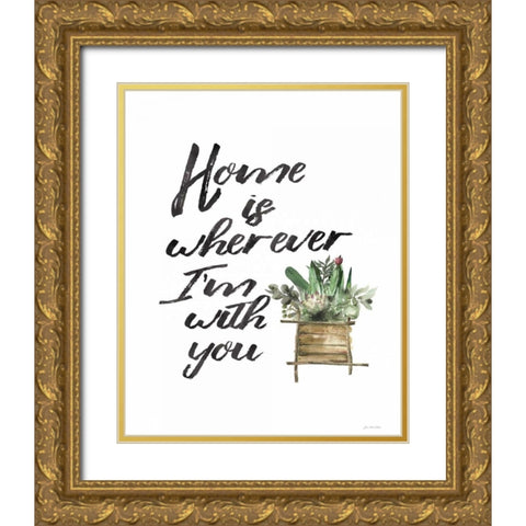 Home with You Gold Ornate Wood Framed Art Print with Double Matting by Moulton, Jo