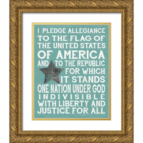 Pledge I Gold Ornate Wood Framed Art Print with Double Matting by Moulton, Jo