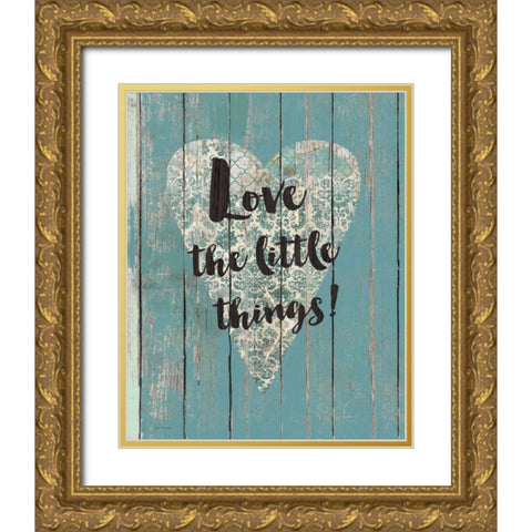 Little Things Gold Ornate Wood Framed Art Print with Double Matting by Moulton, Jo