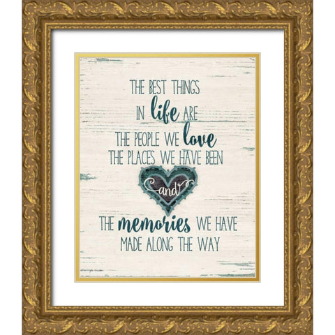 Life, Love, Memories Gold Ornate Wood Framed Art Print with Double Matting by Moulton, Jo