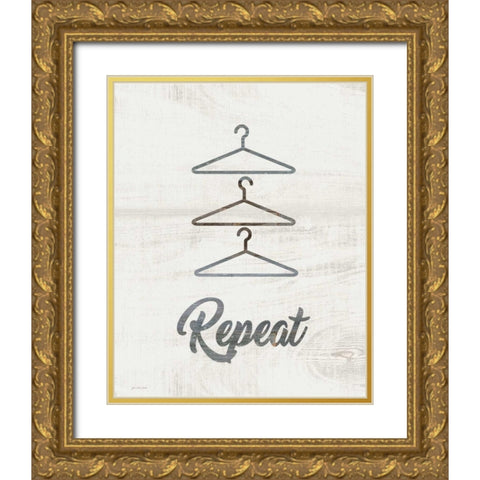 Barnwood Repeat Gold Ornate Wood Framed Art Print with Double Matting by Moulton, Jo