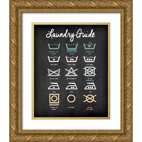 Laundry Guide Gold Ornate Wood Framed Art Print with Double Matting by Moulton, Jo