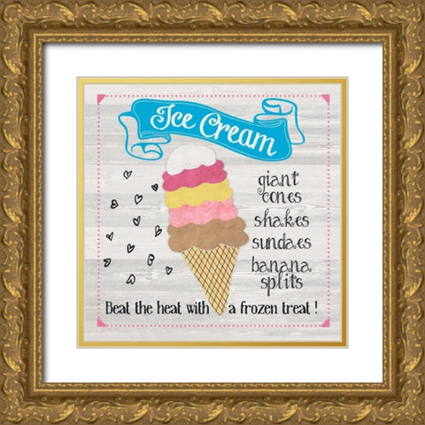 Ice Cream Gold Ornate Wood Framed Art Print with Double Matting by Moulton, Jo