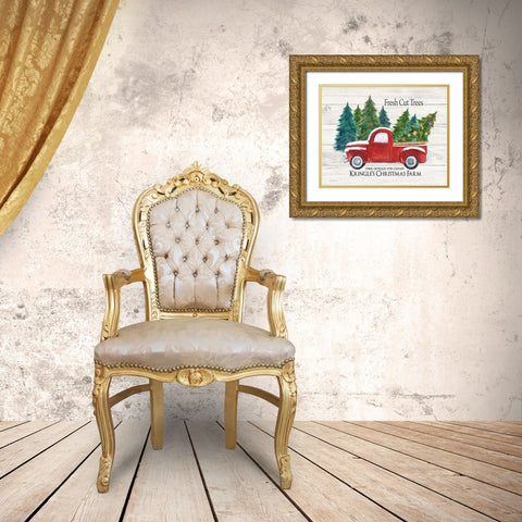 Kringles Christmas Farm Gold Ornate Wood Framed Art Print with Double Matting by Moulton, Jo