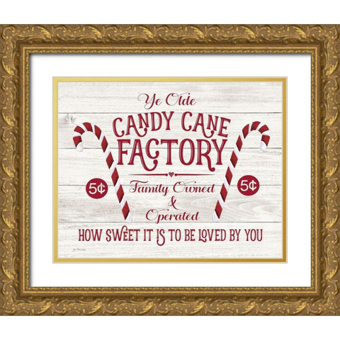 Candy Cane Factory Gold Ornate Wood Framed Art Print with Double Matting by Moulton, Jo