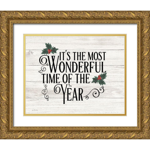Most Wonderful Time Gold Ornate Wood Framed Art Print with Double Matting by Moulton, Jo
