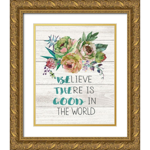 Be the Good Gold Ornate Wood Framed Art Print with Double Matting by Moulton, Jo