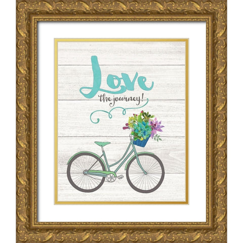 Love the Journey Gold Ornate Wood Framed Art Print with Double Matting by Moulton, Jo