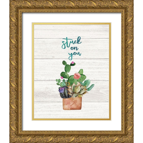 Stuck on You Gold Ornate Wood Framed Art Print with Double Matting by Moulton, Jo