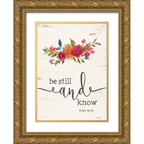 Be Still Gold Ornate Wood Framed Art Print with Double Matting by Moulton, Jo