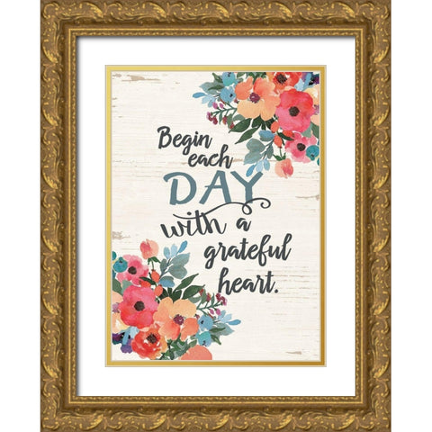 Grateful Day Gold Ornate Wood Framed Art Print with Double Matting by Moulton, Jo