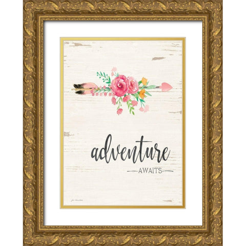 Adventure Awaits Gold Ornate Wood Framed Art Print with Double Matting by Moulton, Jo