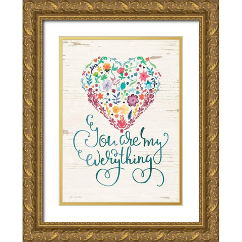 My Everything Gold Ornate Wood Framed Art Print with Double Matting by Moulton, Jo