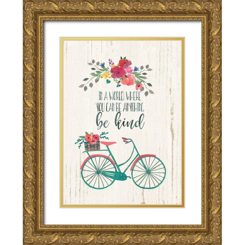 Be Kind Gold Ornate Wood Framed Art Print with Double Matting by Moulton, Jo