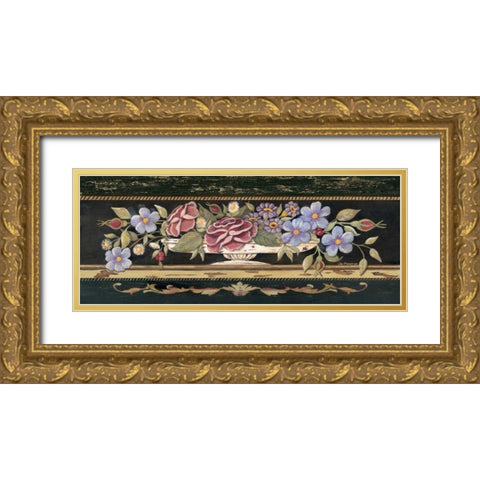 Porcelain Spray I Gold Ornate Wood Framed Art Print with Double Matting by Moulton, Jo