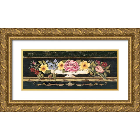 Porcelain Spray II Gold Ornate Wood Framed Art Print with Double Matting by Moulton, Jo