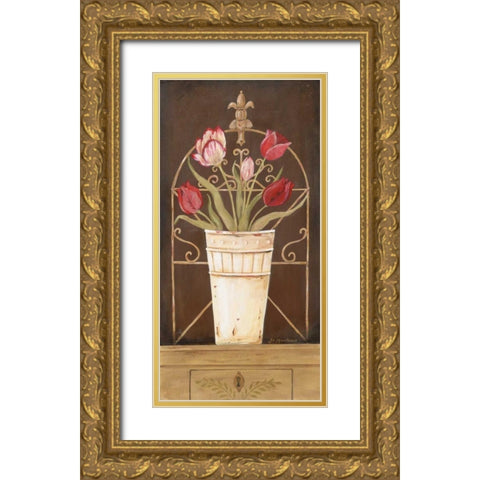 Tulipe Final Gold Ornate Wood Framed Art Print with Double Matting by Moulton, Jo