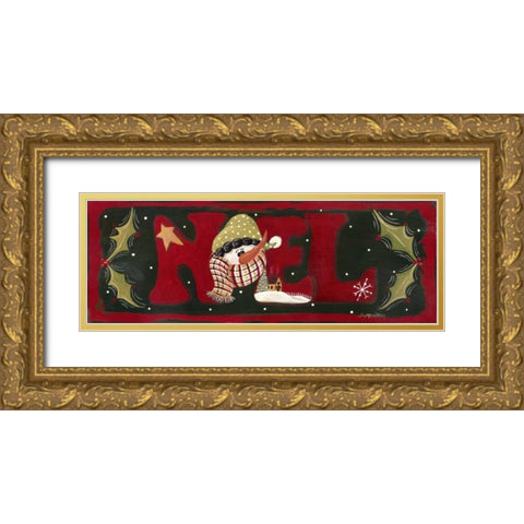 Noel Gold Ornate Wood Framed Art Print with Double Matting by Moulton, Jo