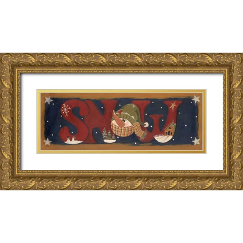 Snow Gold Ornate Wood Framed Art Print with Double Matting by Moulton, Jo