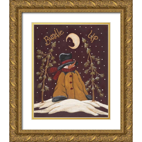 Bundle Up Gold Ornate Wood Framed Art Print with Double Matting by Moulton, Jo