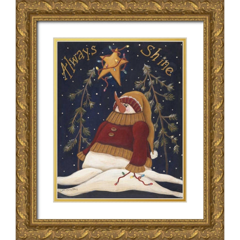 Always Shine Gold Ornate Wood Framed Art Print with Double Matting by Moulton, Jo