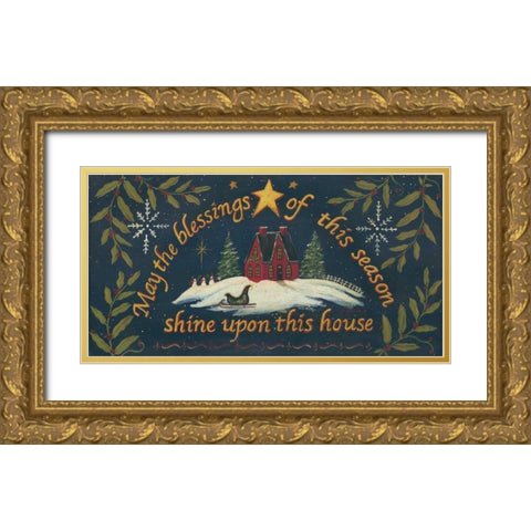 Blessings of the Season Gold Ornate Wood Framed Art Print with Double Matting by Moulton, Jo