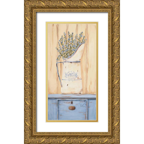 Belle Bleu Gold Ornate Wood Framed Art Print with Double Matting by Moulton, Jo