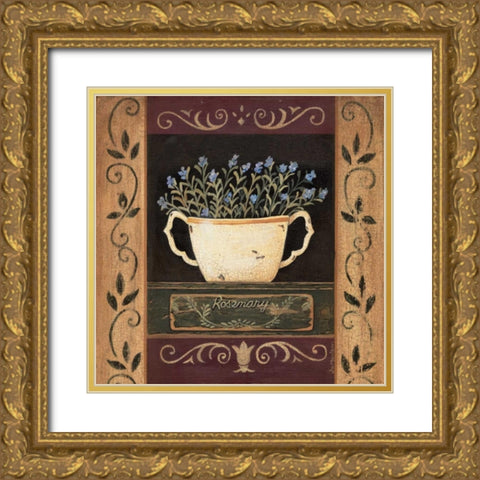 Rosemary Gold Ornate Wood Framed Art Print with Double Matting by Moulton, Jo