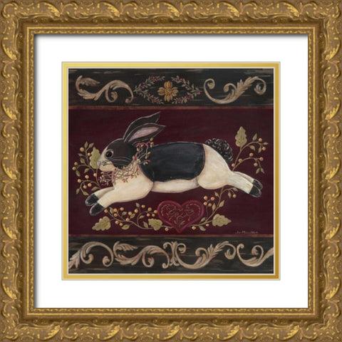 Folk Bunny II Gold Ornate Wood Framed Art Print with Double Matting by Moulton, Jo