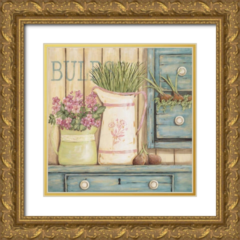 Bulbs Gold Ornate Wood Framed Art Print with Double Matting by Moulton, Jo